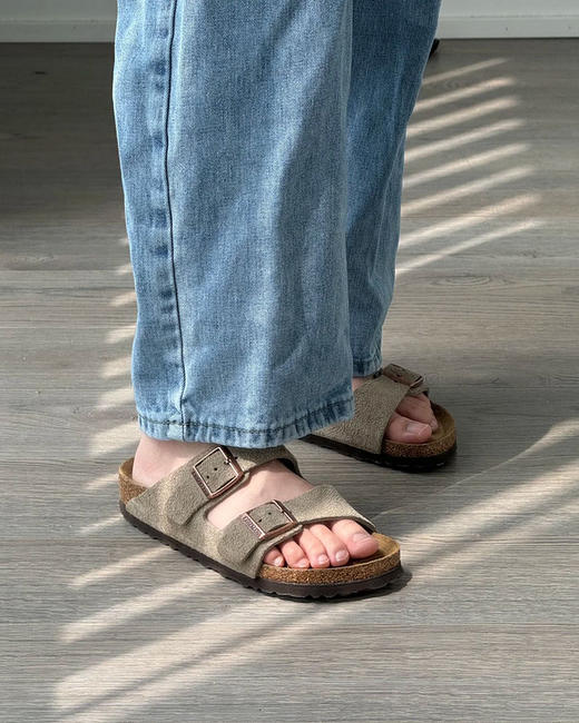 现货 THS-无 bir勃肯 圆圆同款 反绒牛皮勃肯休闲拖鞋 3色 BZ1256 商品图3