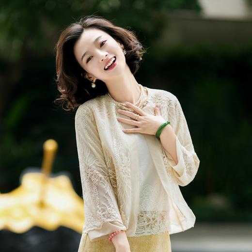 西子/夏日星河桑蚕丝醋酸重工刺绣欧根纱轻薄外套/WTZY183 商品图7