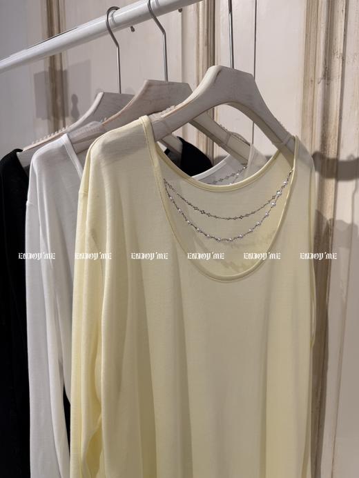 【门店同款】ENJOY夏季珍珠链条裸感T 163493831 商品图0