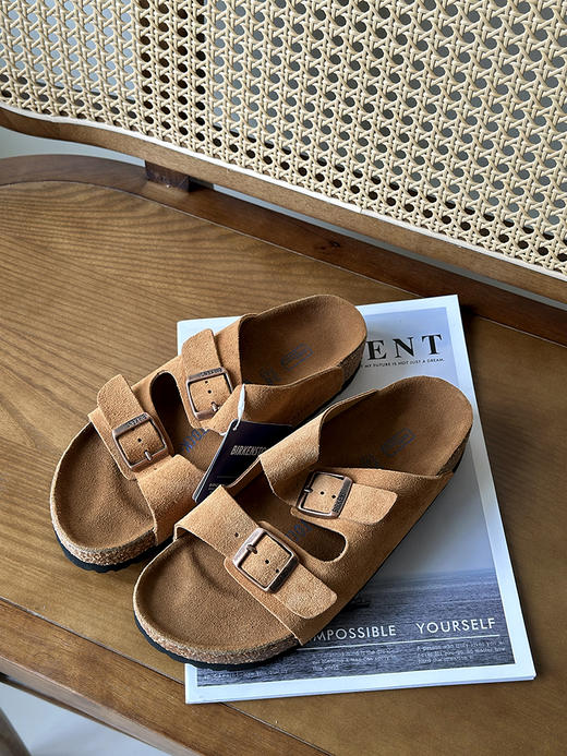 现货 THS-无 bir勃肯 圆圆同款 反绒牛皮勃肯休闲拖鞋 3色 BZ1256 商品图5