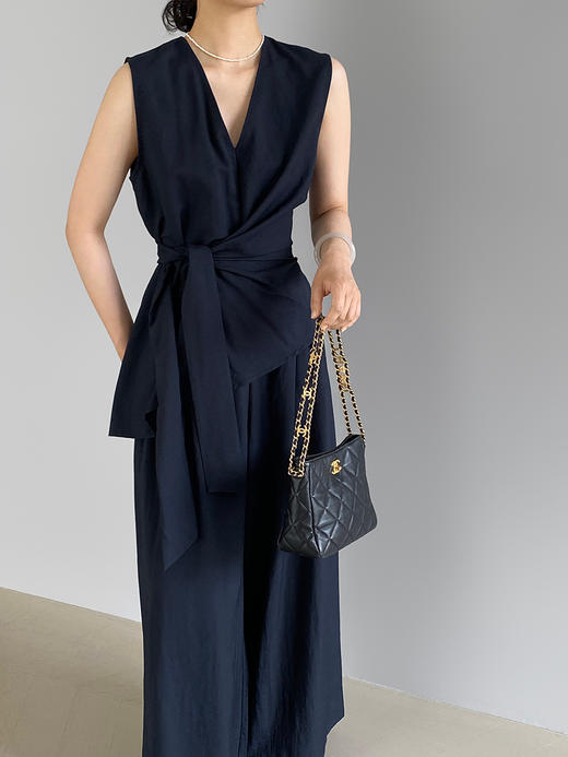 裁缝学苑AS544系带不规则V领无袖衬衫纸样阔腿裤套装打版图 商品图5