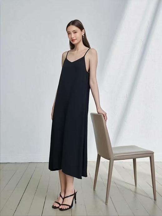 套装【MYBL】8635仿棉麻肌理纹V领吊带裙衬衫两件套-喜出 商品图5