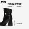 MIO米奥时装靴冬新款圆头高跟厚底百搭绒面瘦瘦靴羊皮短筒靴M255603055 商品缩略图4