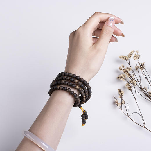 XY0490沉香沉水级6mm108佛珠素串手链 商品图9