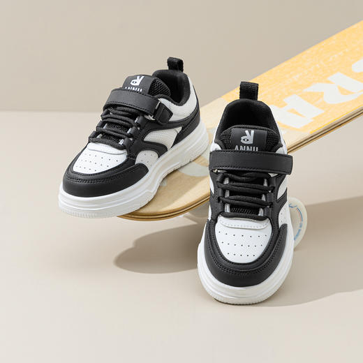 ANNIL/安奈儿男女童春秋透气白色运动板鞋HM5304458 商品图2