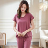 雀说莫代尔睡衣女士夏季薄款短袖长裤夏天大码可外穿家居服女两件套装AL88955 商品缩略图3