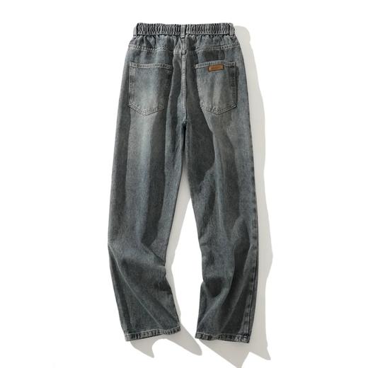 秋季新款男士复古时尚宽松无弹阔腿松紧牛仔裤 商品图3