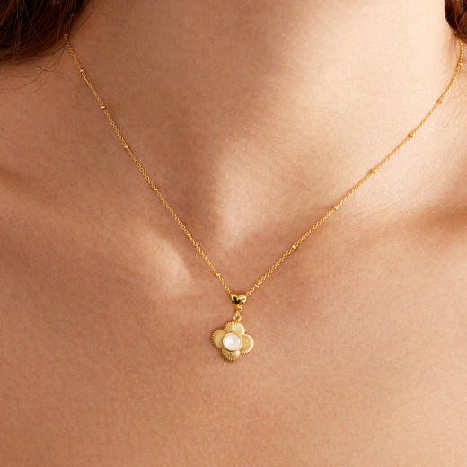 Manreya玛芮雅幸时叶语项链串珠颈链女四叶草吊坠经典玛瑙锁骨链| 长度：42+6cm 商品图3