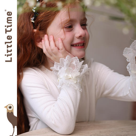littletime女童打底衫2025新款儿童纯色百搭长袖T恤女孩上衣 商品图0