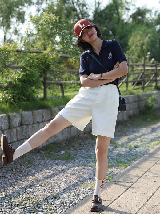 禾家同款苎麻天丝凉感刺绣小熊Polo衫 商品图4