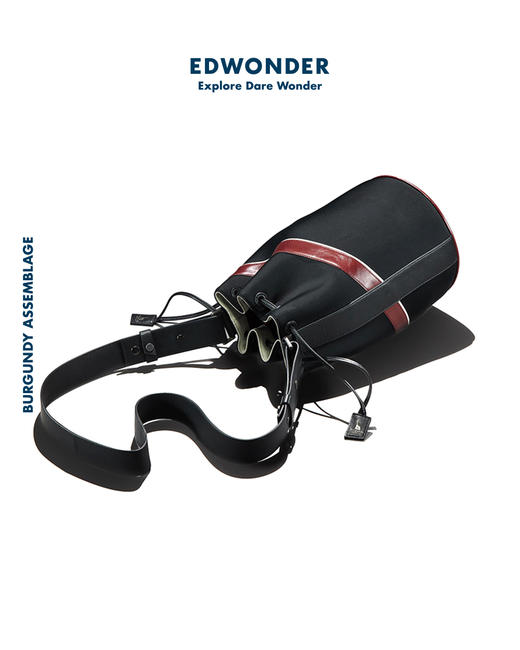 EdWxBA 爱德华 潜水料拼皮水桶包轻便防水侧背包(S) 商品图6