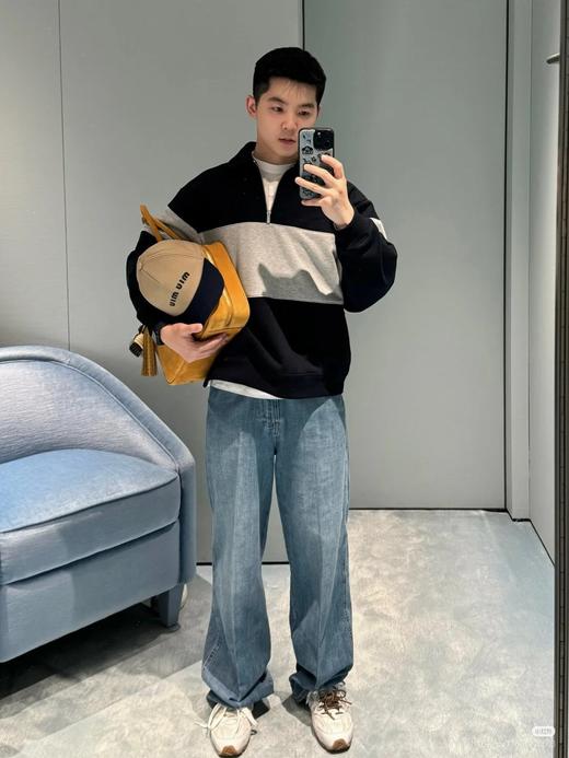 MM 明星同款 25秋冬新款拼色廓形半拉链卫衣 特惠 Z-15535 商品图5