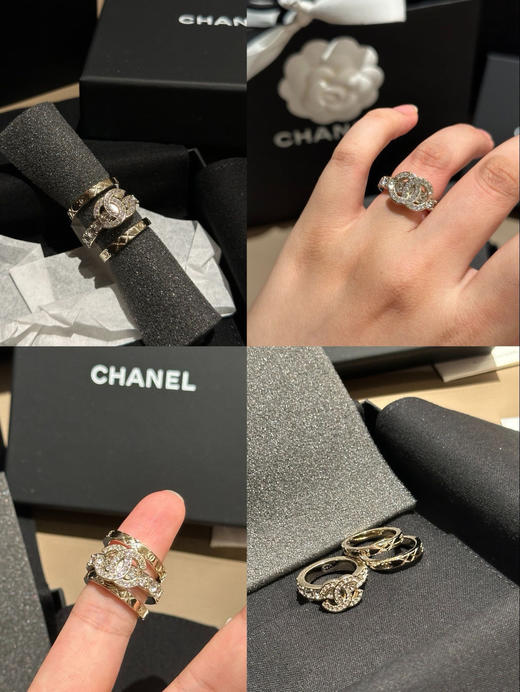 小香三合一25P新款经典菱格纹三个戒指可叠带 商品图0