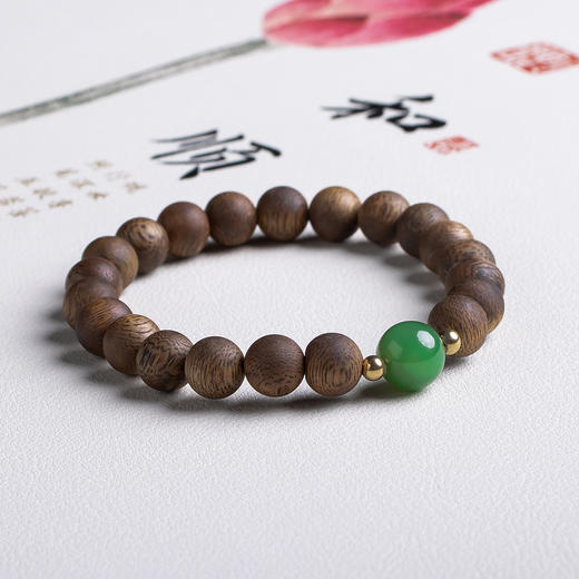 XY0496沉香+碧玉手串 商品图1