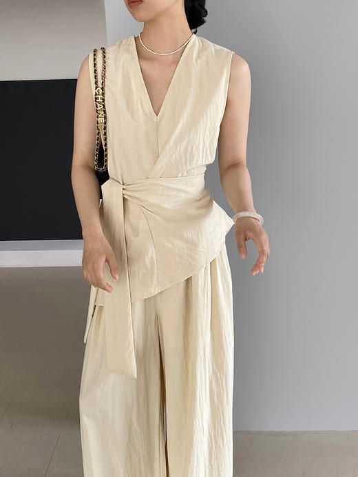 裁缝学苑AS544系带不规则V领无袖衬衫纸样阔腿裤套装打版图 商品图4