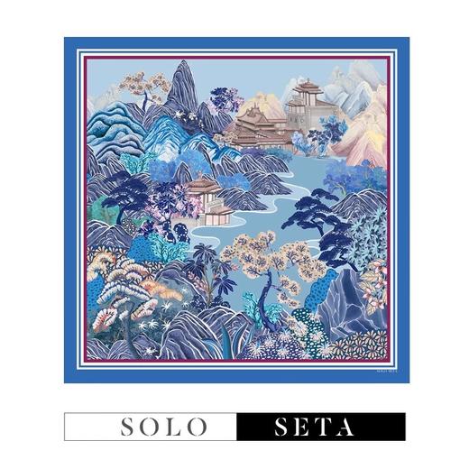 Soloseta真丝印花大方巾桑蚕丝围巾110*110丝绸披肩母亲节礼 商品图2