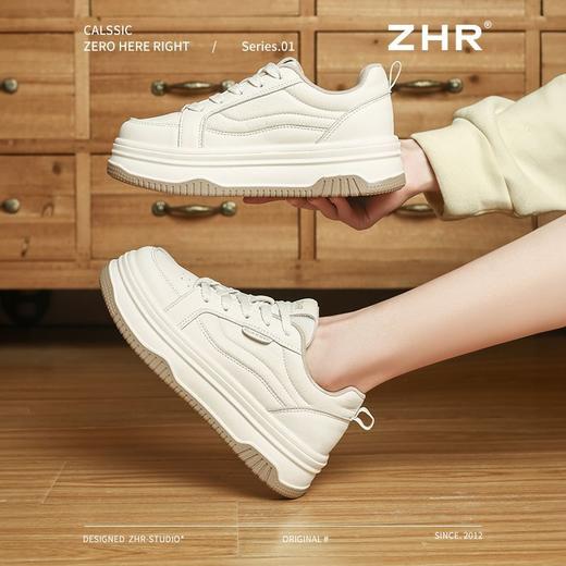 ZHR则则厚底增高小白鞋2025春新款轻便显瘦运动百搭休闲显高女鞋 商品图2