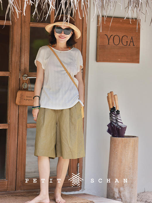 PETIT SCHAN小闪 CLO#876 soft power 软实力 一千零一夜系列色织亚麻棉短裤 商品图4