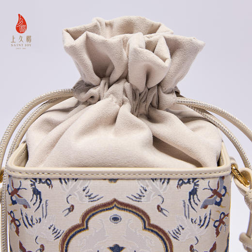 SAINTJOY/上久楷 新中式宋锦女士拎包腋下包鹤鹿同春柿蒂纹BWS25A0101 商品图2