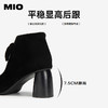 MIO米奥时装靴粗跟圆头拉链增高女靴马丁靴短筒靴子M255603043 商品缩略图4
