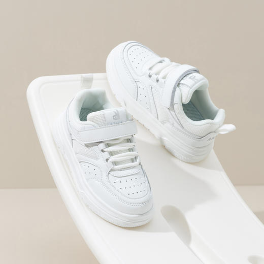 ANNIL/安奈儿男女童春秋透气白色运动板鞋HM5304458 商品图1