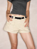 TR她热 都市漫游 卡其色棉感做旧水洗百搭复古显瘦A字短裤 商品缩略图1