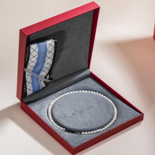 【赠丝巾】京润珍珠缘梦淡水珍珠 7.3-8.3mm 馒头形 圆润细腻 强光级别 商品图0