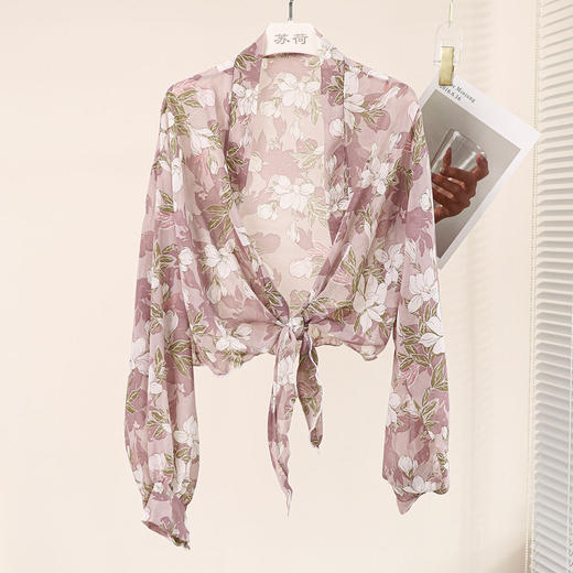 雀说 防晒披肩时尚印花宫廷袖时尚外披 商品图2