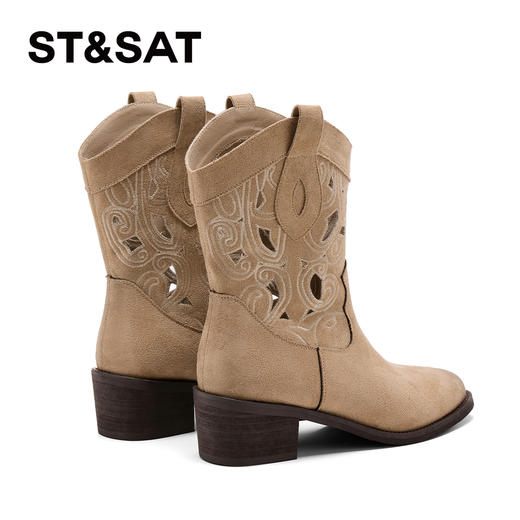 星期六异域风情镂空个性牛仔靴SSD4116C7K 商品图12