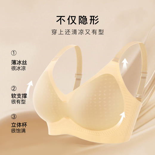 粉底液肤百搭无痕清凉透气内衣软支撑立体杯垫透气不闷热文胸罩一梦生香 商品图4