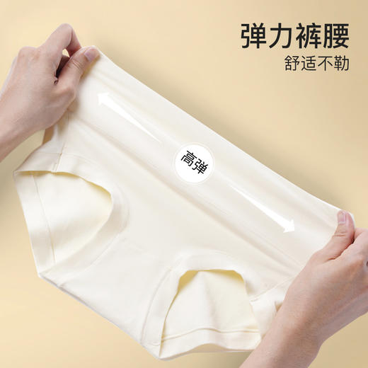 【莫代尔蚕丝5A抑菌】爱帝女60支棉中腰内裤3条装 商品图9