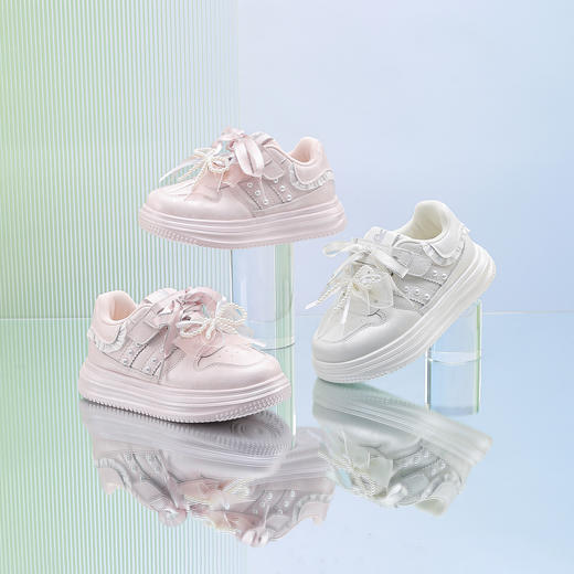 ANNIL/安奈儿女童春秋新款白色皮面防水小白鞋HG5304540 商品图3