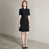 IWY/高端职场通勤黑色风衣款连衣裙气质双排扣收腰西装裙女Q1328 商品缩略图0