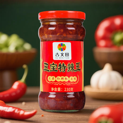 【皇佳香-青云好食城】蒜香/三宝特辣王230g/瓶 广西特色辣椒酱拌面拌饭好搭档 商品图2