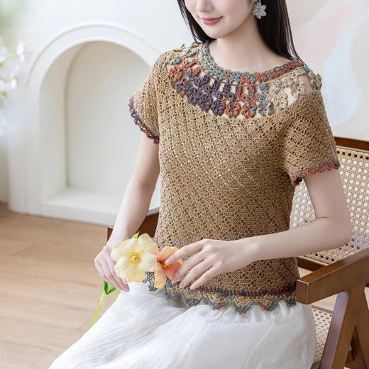 苏苏姐家梦草短袖手工diy衣服钩针蕾丝毛线团自制材料包 商品图3