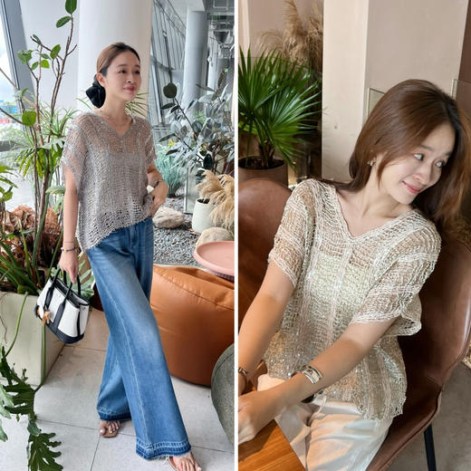 2507504    真丝亚麻+珠片 美衣 商品图0