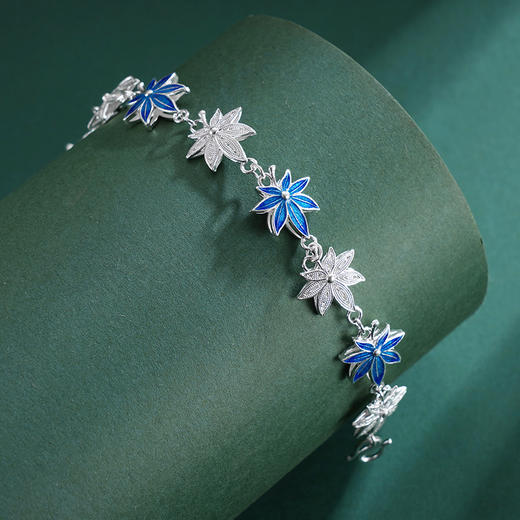 子佩集S990银【枫光旖旎】手链【DSSL002】纯银花丝珐琅彩枫叶原创作品2506 商品图2