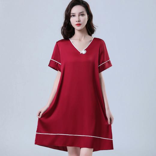 雀说睡衣大码女士夏季冰丝睡裙女夏天家居服AL260B 商品图7