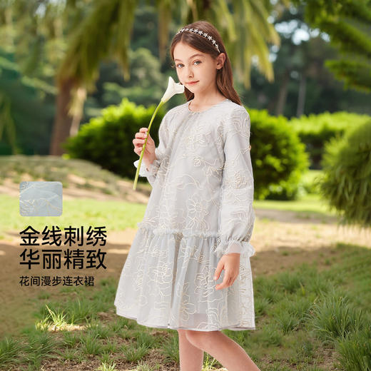 【英氏】【110-170】女童春秋刺绣连衣裙 商品图1