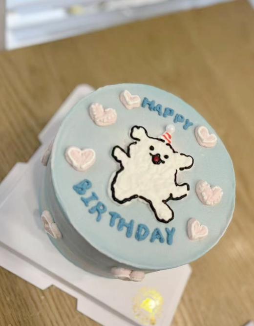 「创意童趣」手绘蛋糕-爱心线条小汪 商品图0