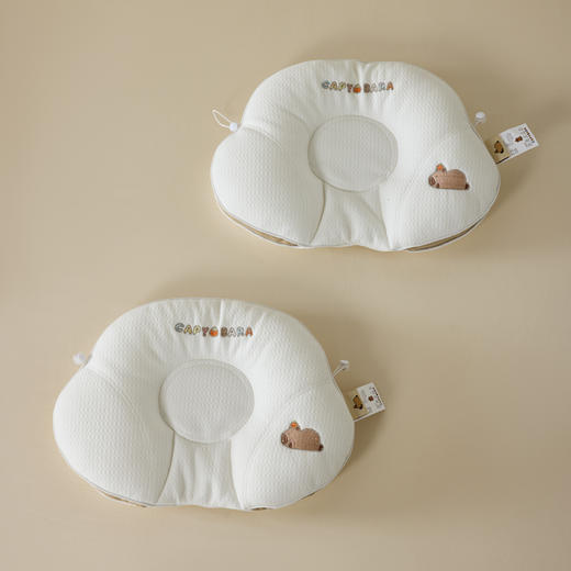 自然醒A类母婴卡皮巴拉软管婴童定型枕0到6个月以上儿童枕芯宝宝纠正头型护颈椎助睡眠XK 商品图14