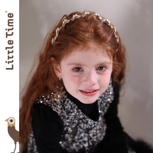 littletime女童发箍2025新款儿童蝴蝶水晶发饰女孩头饰发卡头箍 商品图4