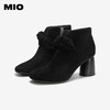MIO米奥时装靴粗跟圆头拉链增高女靴马丁靴短筒靴子M255603043 商品缩略图2