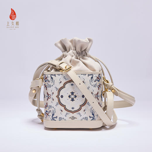 SAINTJOY/上久楷 新中式宋锦女士拎包腋下包鹤鹿同春柿蒂纹BWS25A0101 商品图0