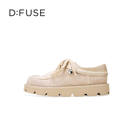 Dfuse迪芙斯2025秋季新款复古休闲乐福鞋玫瑰花心形扣系带袋鼠鞋DFD3112054 商品图5