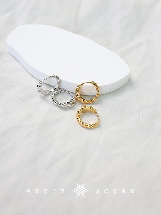 3000积分兑换 PETIT SCHAN小闪 大珠小珠落玉盘   925银圆珠耳环 商品图1