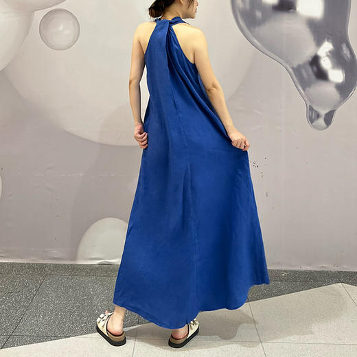 壁虎瑜伽【2507QZ385】亚麻长款V领度假裙【5天发货】 商品图5