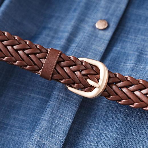 「高货wl」全新升级【铂金会员358/天猫479/差价121】(84858)洛诗琳时尚翻领无袖连衣裙2025夏季气质通勤收腰牛仔裙 商品图2