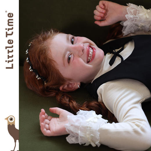 littletime女童发箍2025新款儿童蝴蝶水晶发饰女孩头饰发卡头箍 商品图2