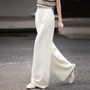 【07/30新品6.5折】熙世界通勤天丝亚麻阔腿裤女夏季薄款高腰宽松休闲直筒白色长裤子 商品缩略图2